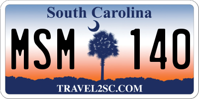 SC license plate MSM140