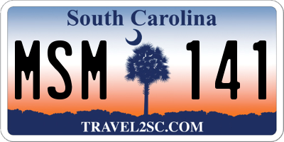 SC license plate MSM141