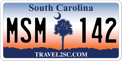 SC license plate MSM142