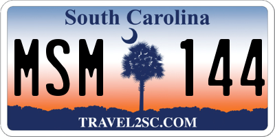 SC license plate MSM144