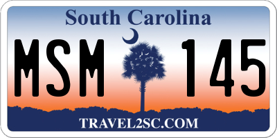 SC license plate MSM145