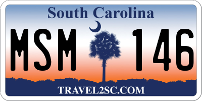SC license plate MSM146