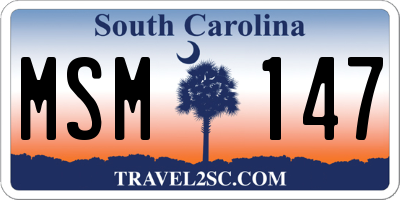 SC license plate MSM147