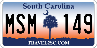 SC license plate MSM149