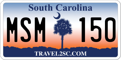 SC license plate MSM150