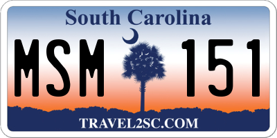 SC license plate MSM151