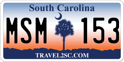 SC license plate MSM153