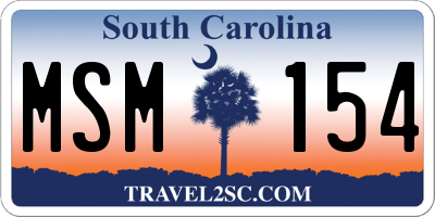 SC license plate MSM154