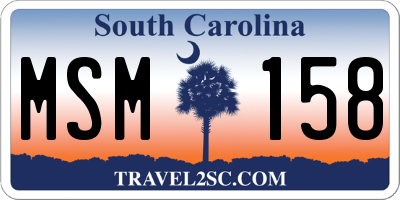SC license plate MSM158