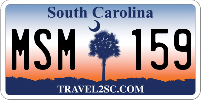 SC license plate MSM159