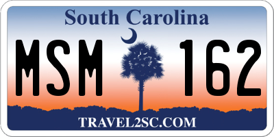 SC license plate MSM162