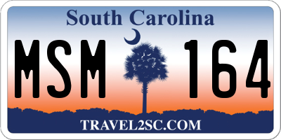 SC license plate MSM164