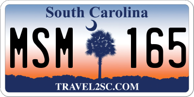 SC license plate MSM165