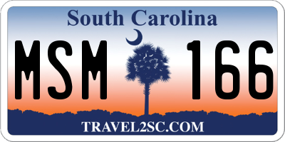 SC license plate MSM166