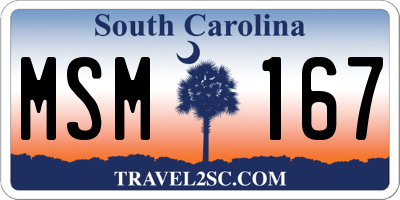 SC license plate MSM167