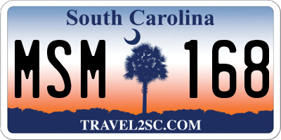 SC license plate MSM168