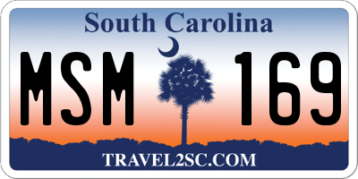 SC license plate MSM169