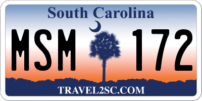 SC license plate MSM172