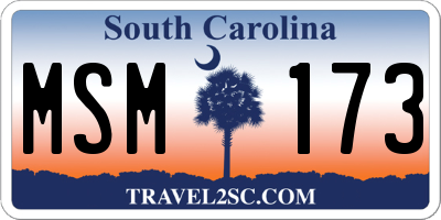 SC license plate MSM173