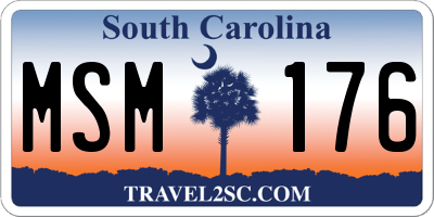SC license plate MSM176
