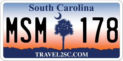 SC license plate MSM178