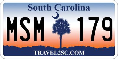 SC license plate MSM179