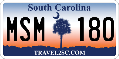 SC license plate MSM180