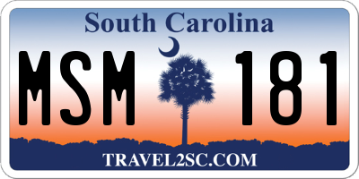 SC license plate MSM181