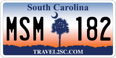 SC license plate MSM182