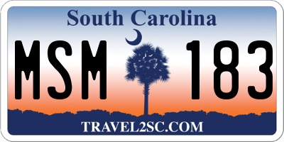 SC license plate MSM183