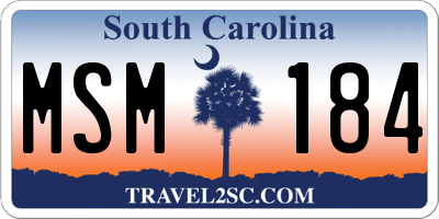 SC license plate MSM184