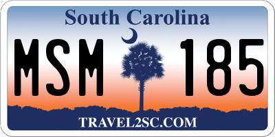 SC license plate MSM185