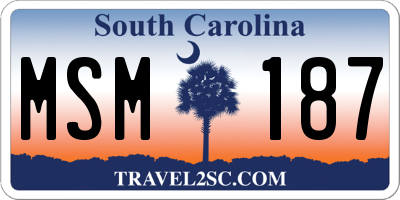 SC license plate MSM187