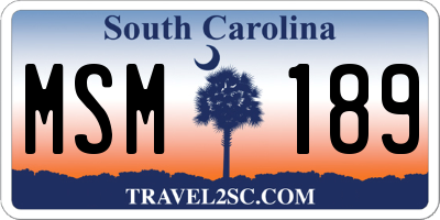 SC license plate MSM189