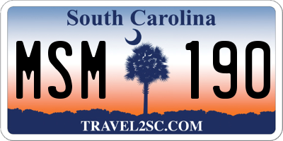 SC license plate MSM190