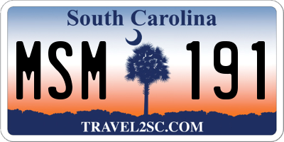 SC license plate MSM191