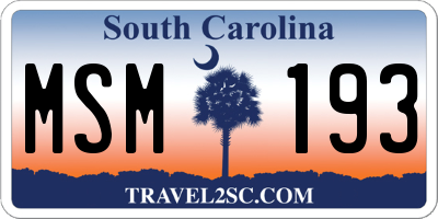 SC license plate MSM193
