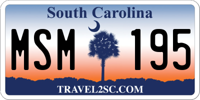 SC license plate MSM195