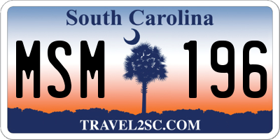 SC license plate MSM196