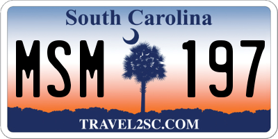 SC license plate MSM197