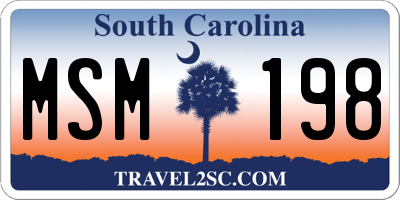 SC license plate MSM198