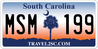 SC license plate MSM199