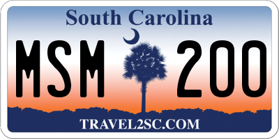 SC license plate MSM200