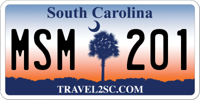 SC license plate MSM201