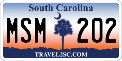 SC license plate MSM202
