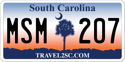 SC license plate MSM207