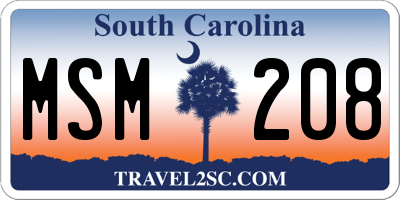 SC license plate MSM208