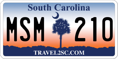 SC license plate MSM210