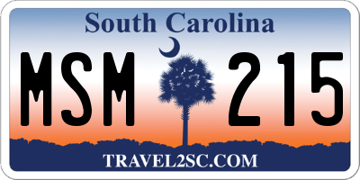 SC license plate MSM215