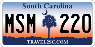 SC license plate MSM220